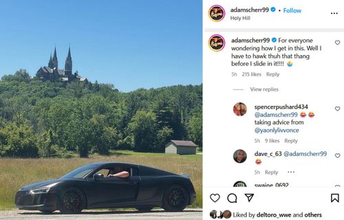 Screenshot of Braun Strowman's car post to Instagram (Photo Credit: Adam Scherr on Instagram)