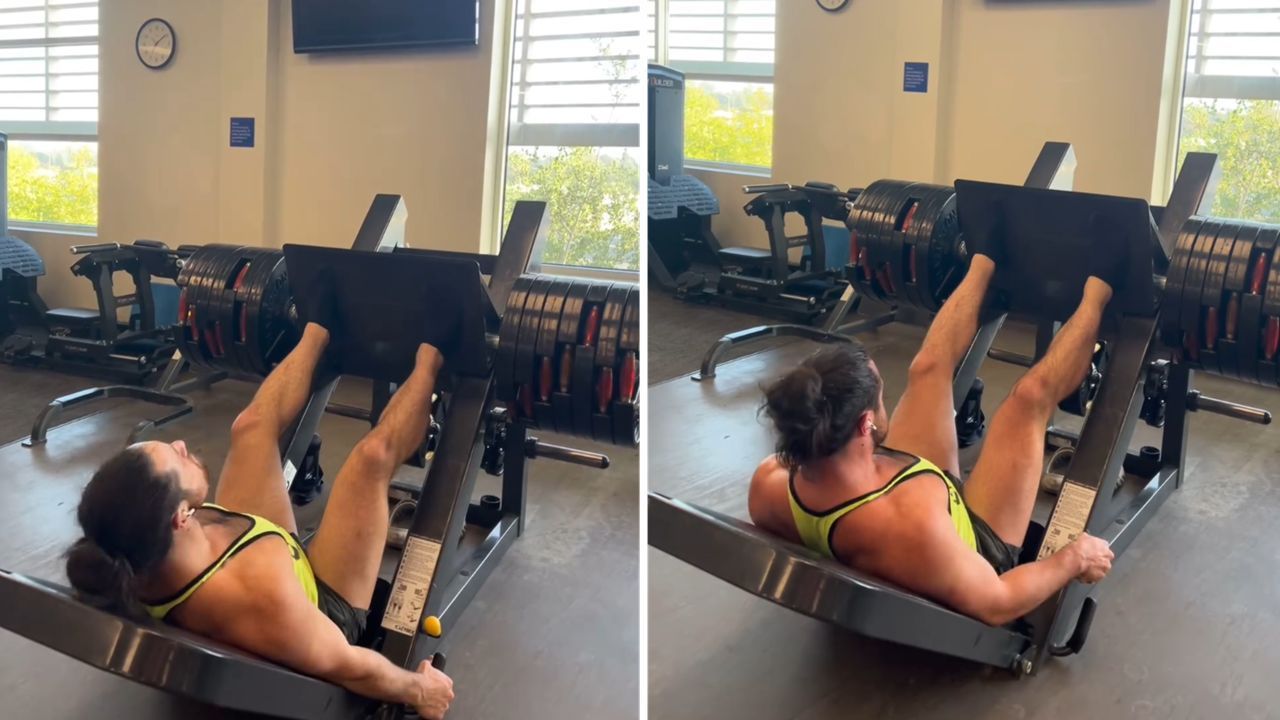 Cameron Grimes in the gym (via his Instagram)