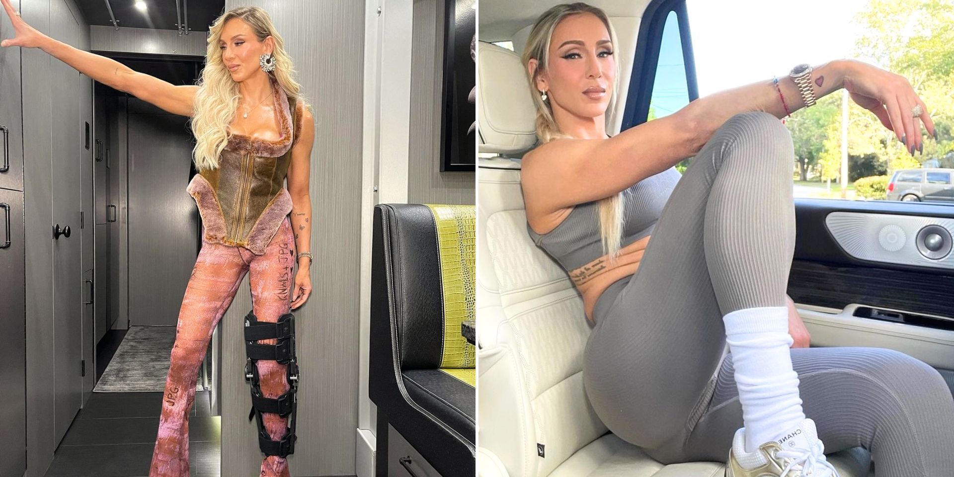 Charlotte Flair is recovering from injury (Images via her Instagram)