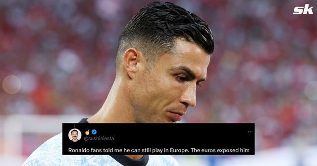 Fans told me he can still play in Europe", "Hooked after a stinker" - Fans  react as Cristiano Ronaldo gets subbed out in Euro 2024 clash