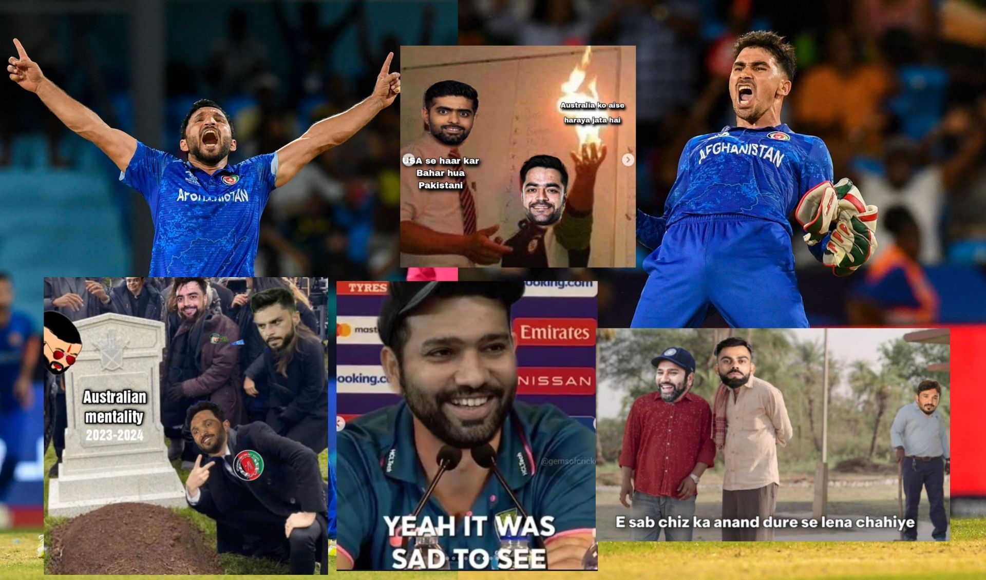Top 10 funny memes from AUS vs AFG WC match. (Image credits: ICC)