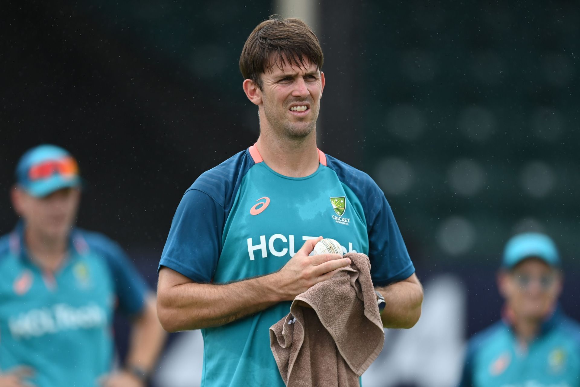 Mitchell Marsh of Australia during a net session as part of the ICC Men&#039;s T20 Cricket World Cup West Indies &amp; USA 2024 at Coolidge Cricket Ground on June 18, 2024 in Antigua, Antigua and Barbuda. (Photo by Gareth Copley/Getty Images).