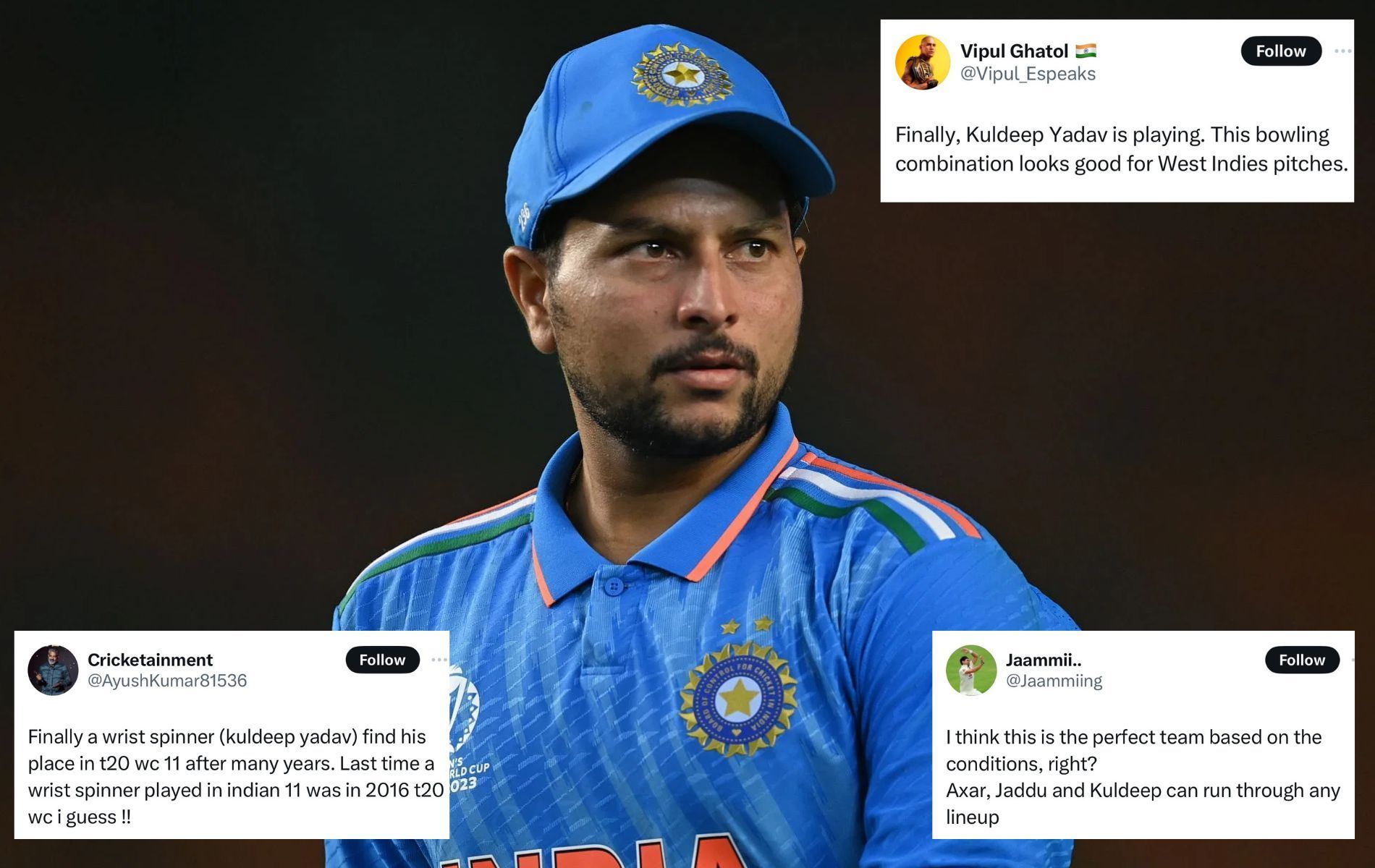 Kuldeep Yadav set to play his first T20 World Cup match. 