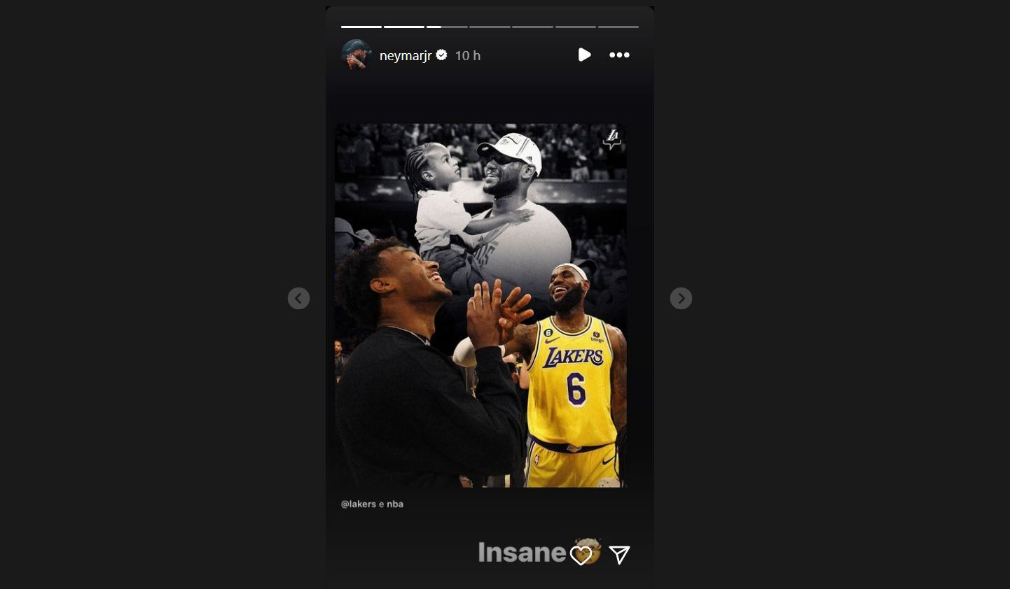Neymar reacts to LeBron James and his son Bronny potentially playing together for the LA Lakers next season.