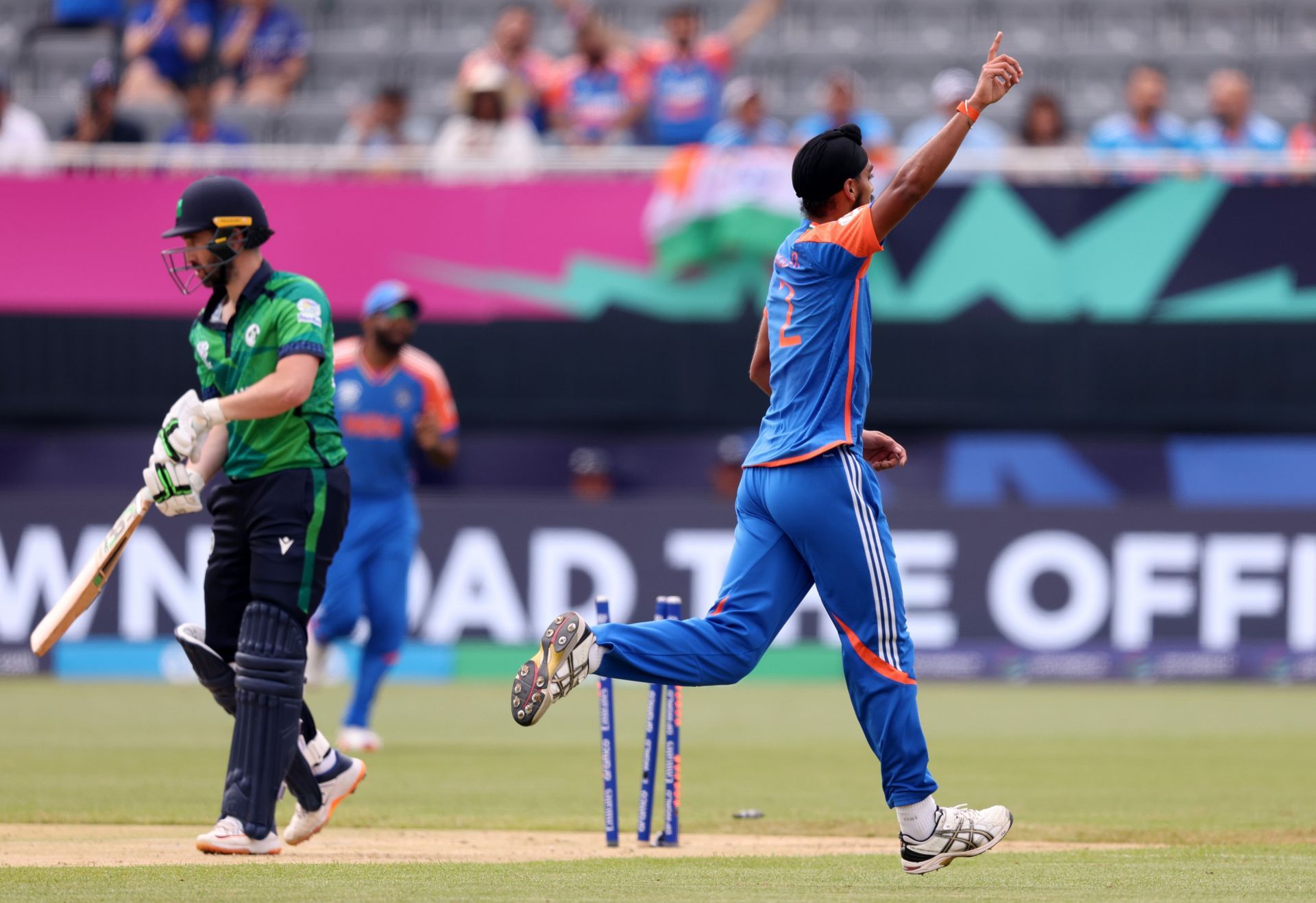 Arshdeep Singh castled Andrew Balbirnie for a 10-ball five.