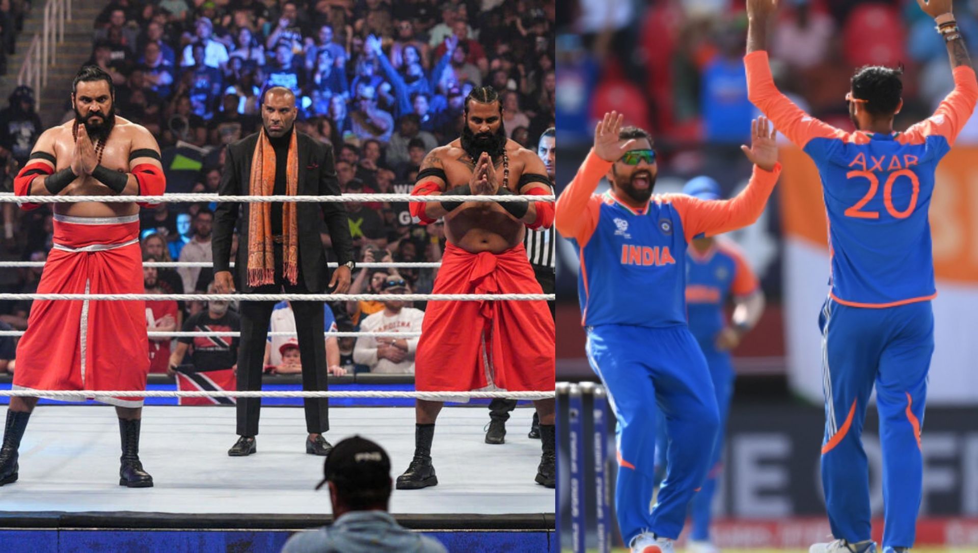 पूर्व WWE सुपरस्टार हुए खुश (Photo: WWE.com and Indian Cricket Team Instagram)