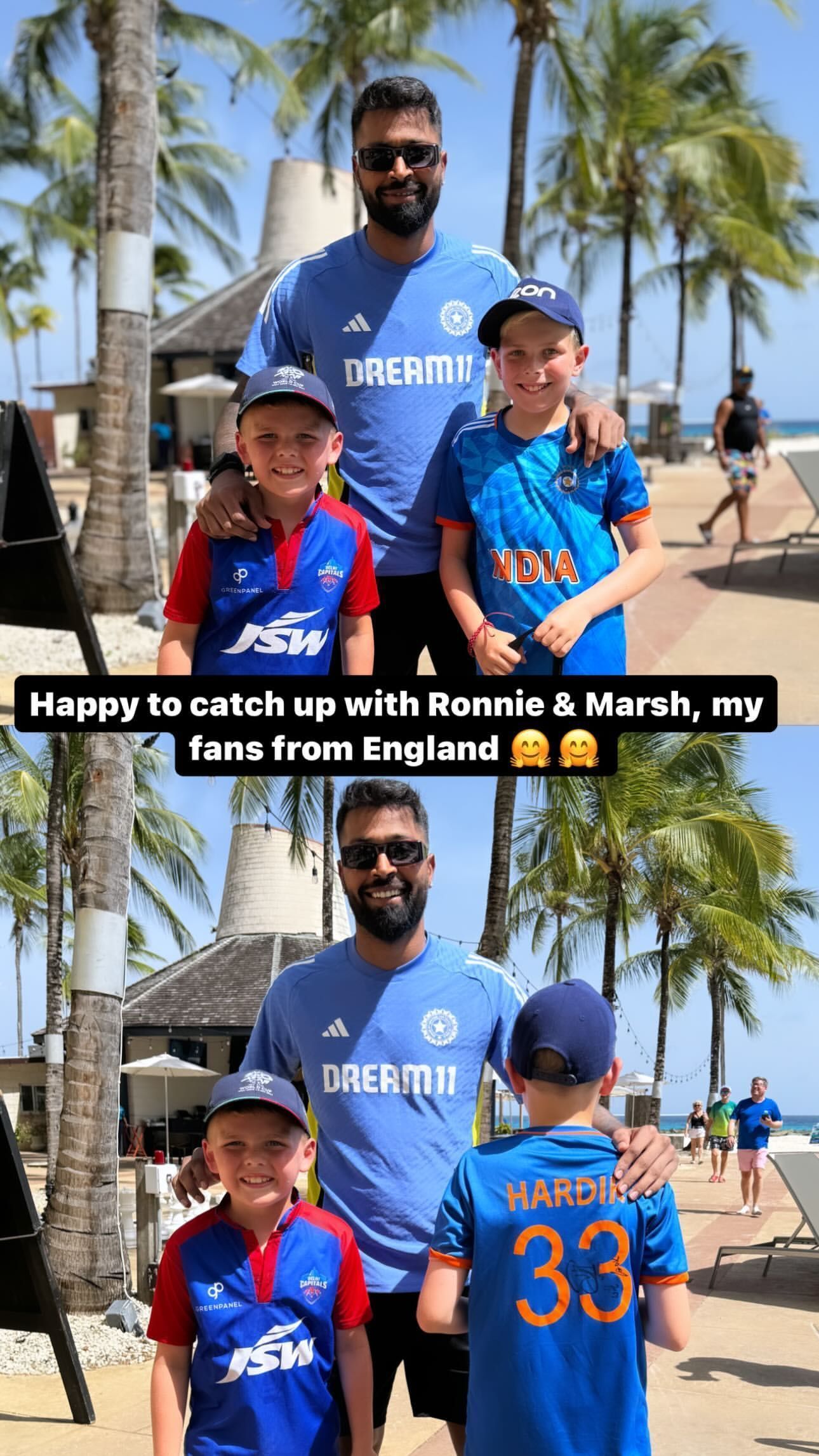 Hardik Pandya with fans. (Credit: Instagram)