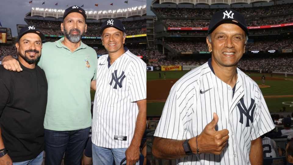 Rahul Dravid was at the Yankee Stadium (Image: X/ICC)