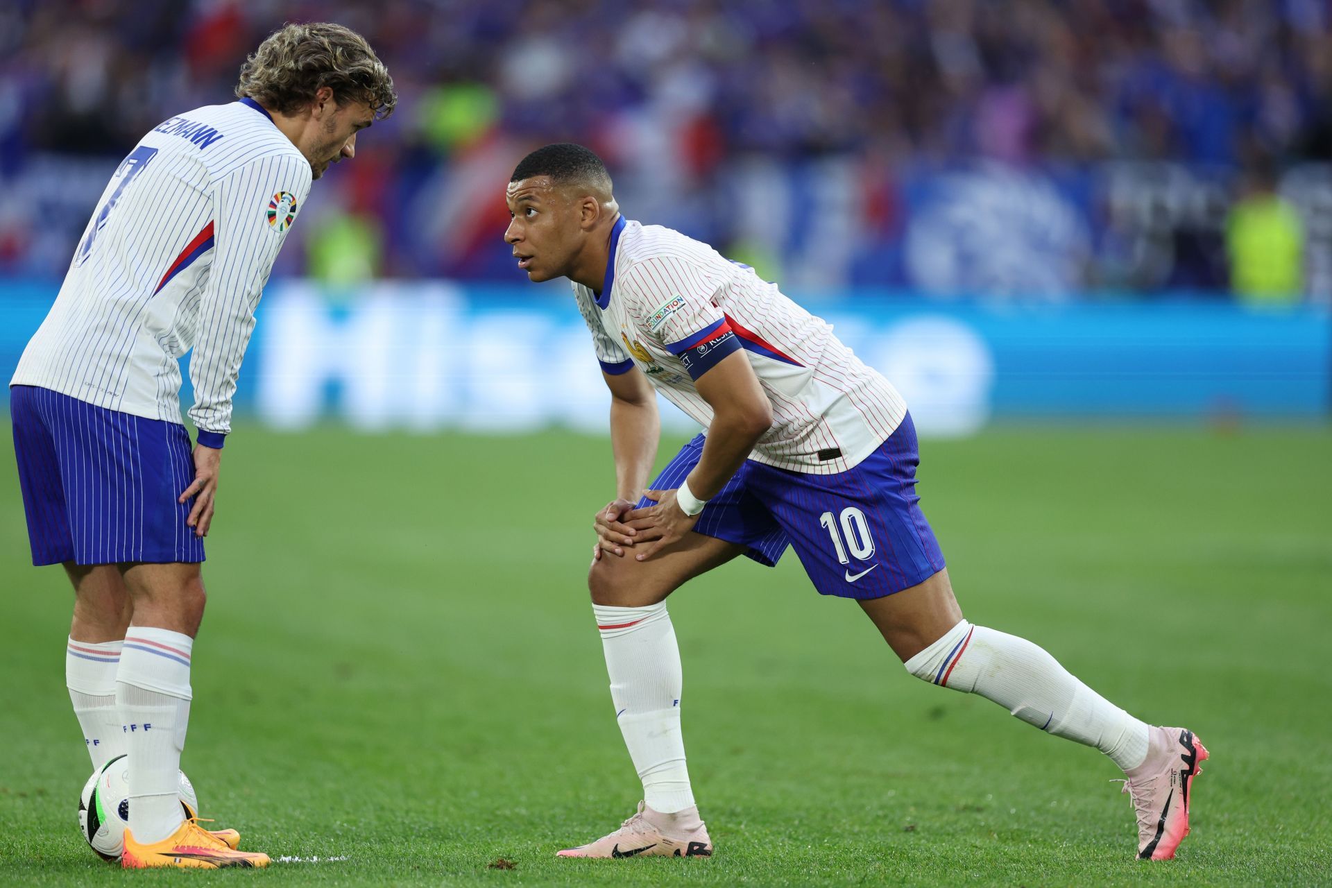 Antoine Griezmann and Mbappe in Austria v France: Group D - UEFA EURO 2024 (Photo by Kevin C. Cox/Getty Images)