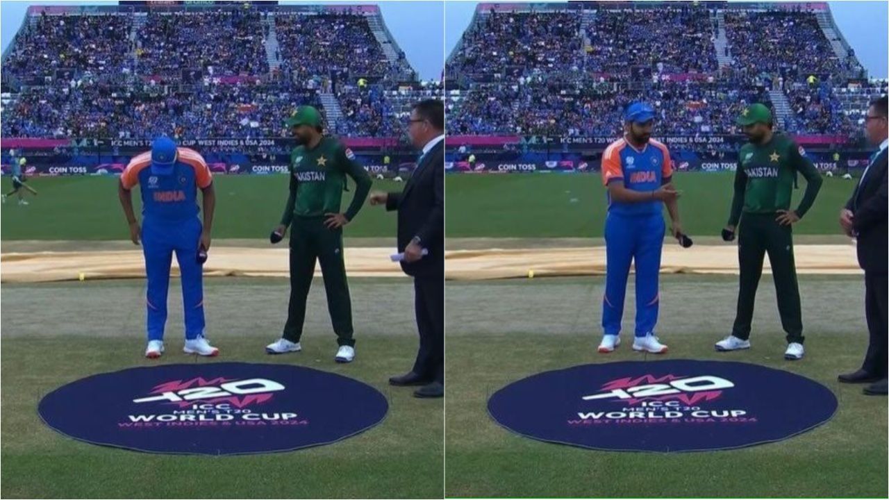 IND vs PAK Rohit Sharma Toss Confusion Viral Photos