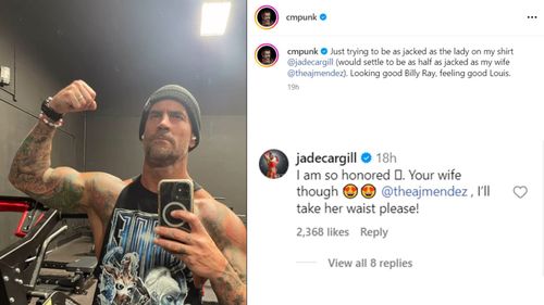 Jade Cargill commented on CM Punk's IG post.