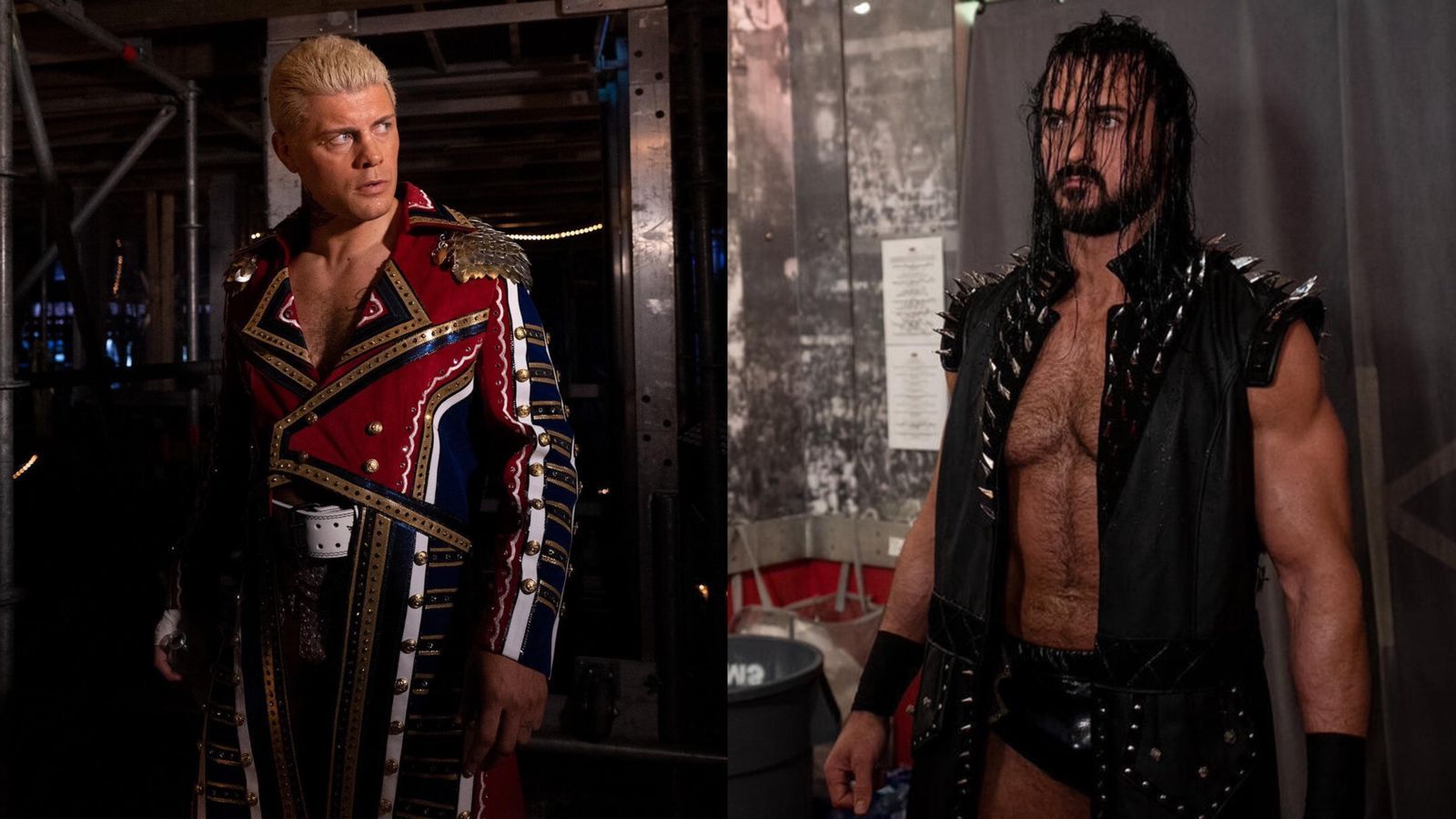 Cody Rhodes (left); Drew McIntyre (right)