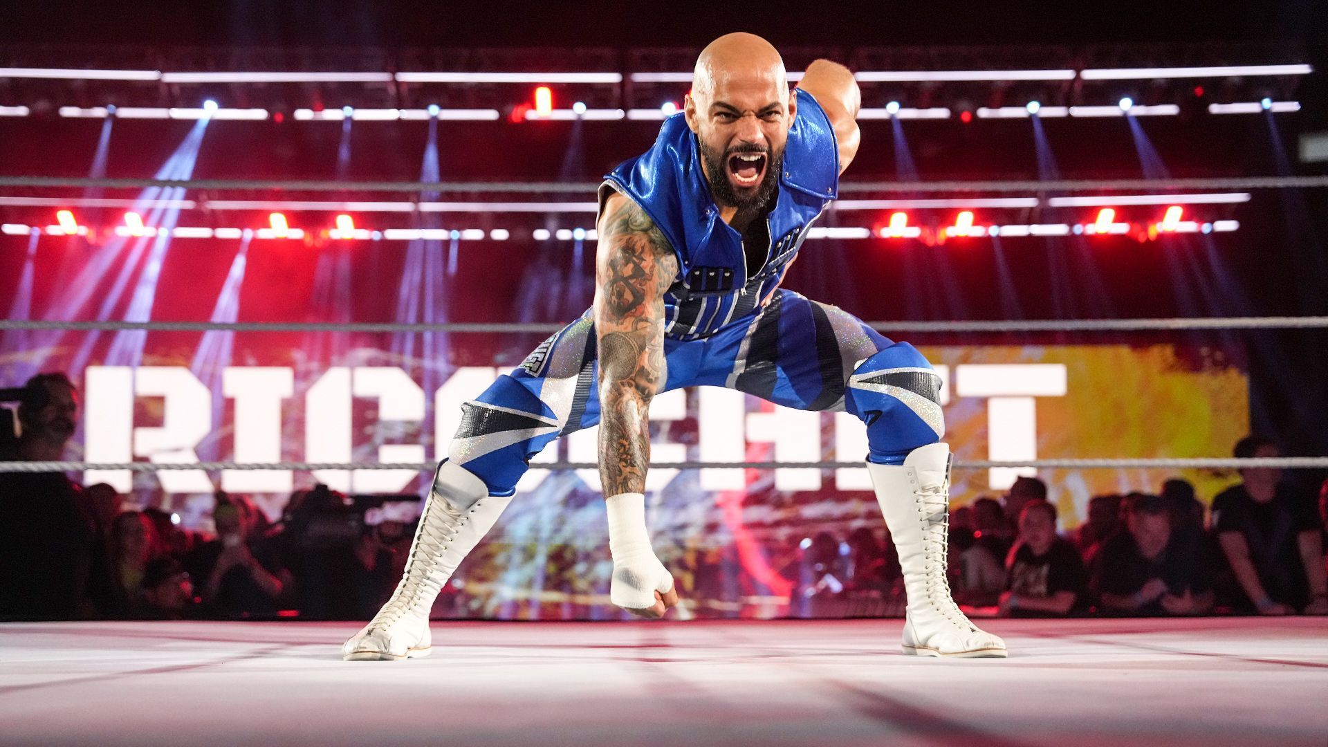 Ricochet poses in the ring on WWE RAW