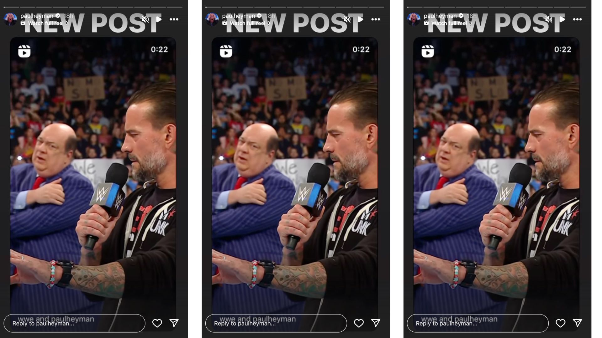 Heyman comments on SmackDown segment with CM Punk on Instagram.