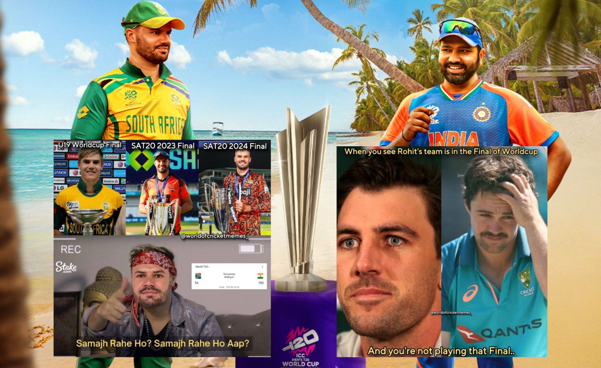 Fans react ahead of T20 WC final. (Image: ICC, @worldofcricketmemes_/Instagram)