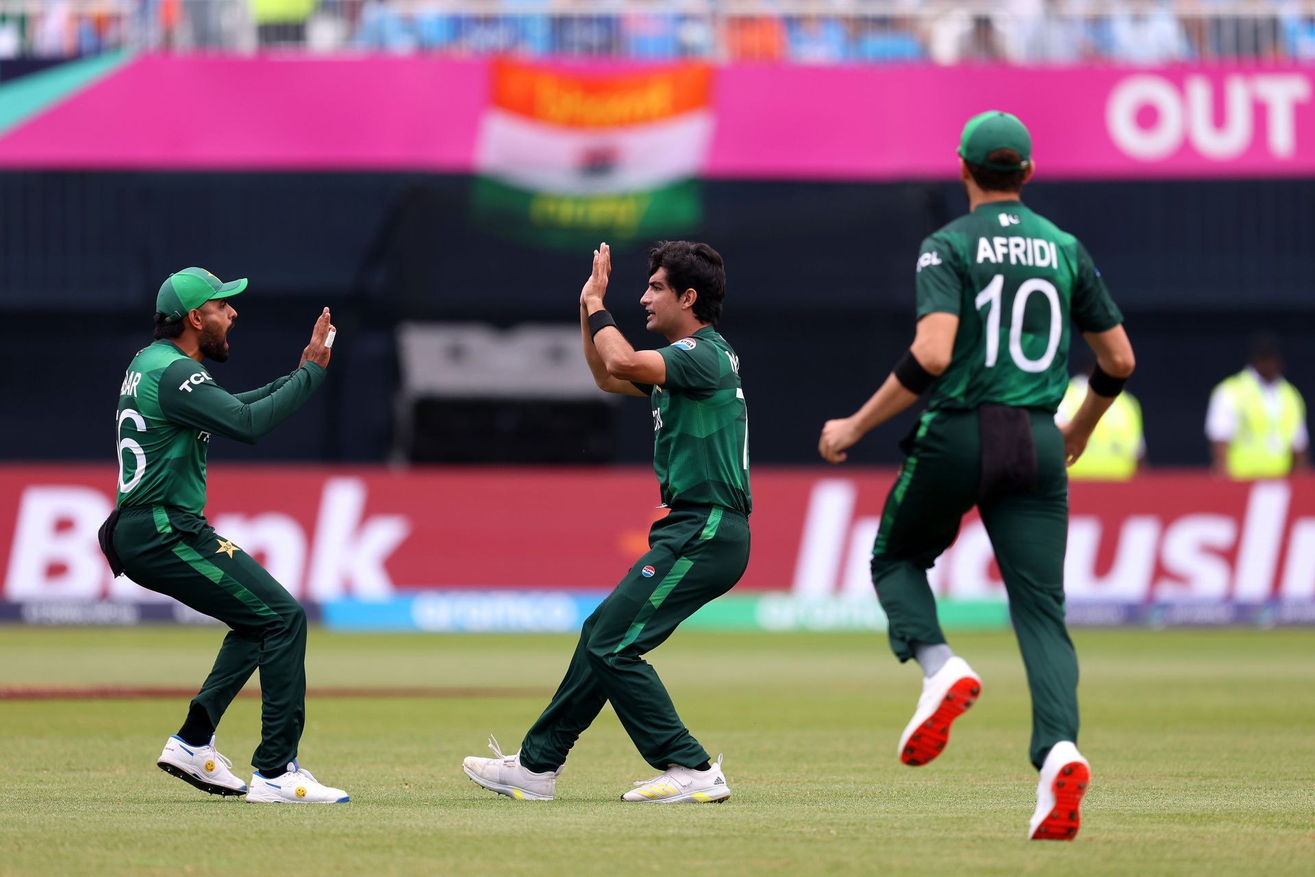 Naseem Shah celebrates a wicket. (Credits: Getty)