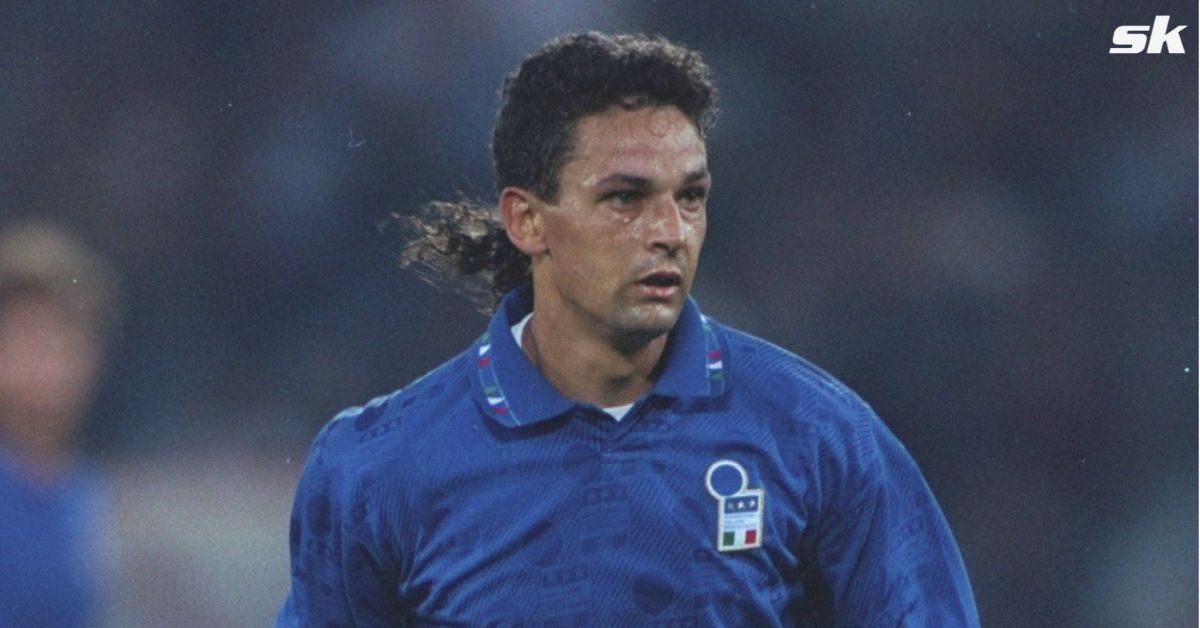 Italy legend Roberto Baggio looks on