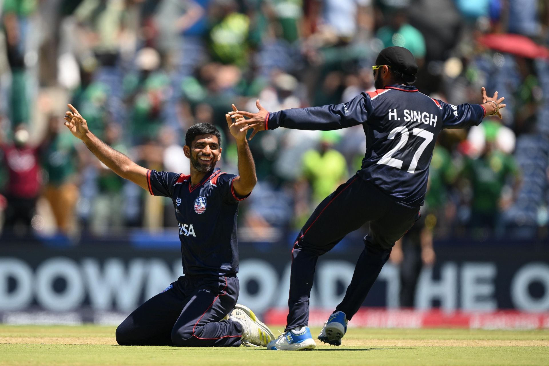 The USA stunned Pakistan in a Super Over. [P/C: T20WorldCup/X]