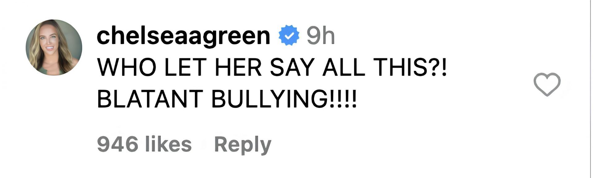 A screengrab of Chelsea Green&#039;s comment. [Image credits: WWE&#039;s official Instagram handle]