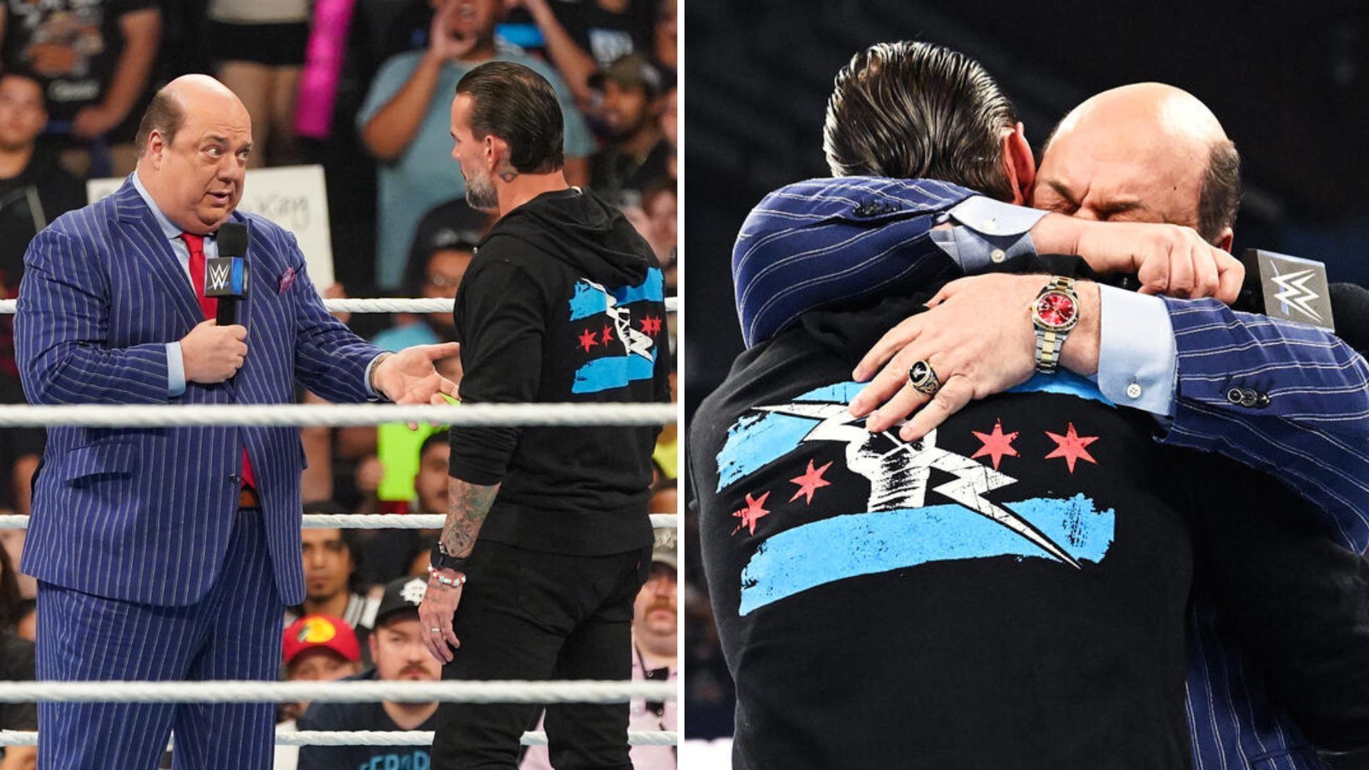 Heyman and Punk spoke on SmackDown. [Photos: WWE.com]