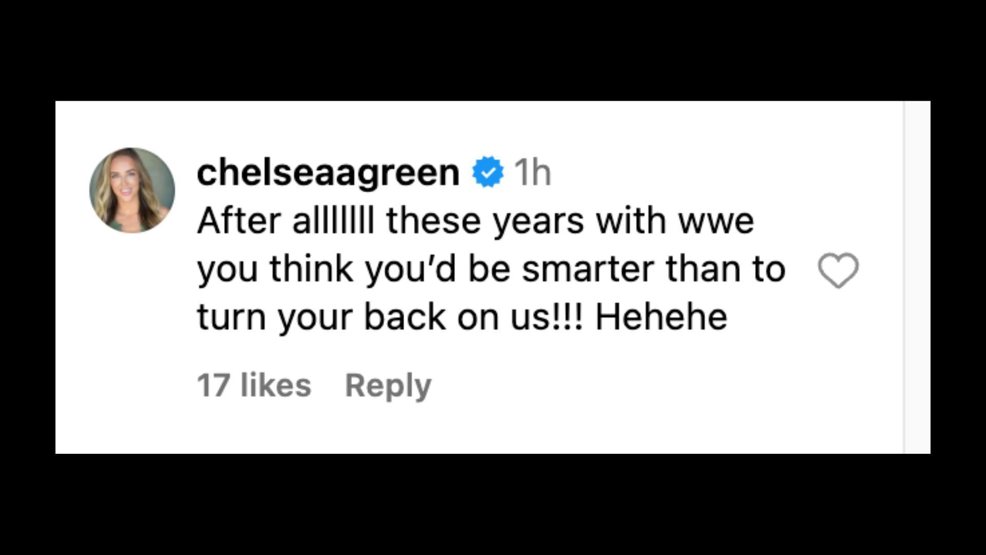 Green mocks Bayley on Instagram.