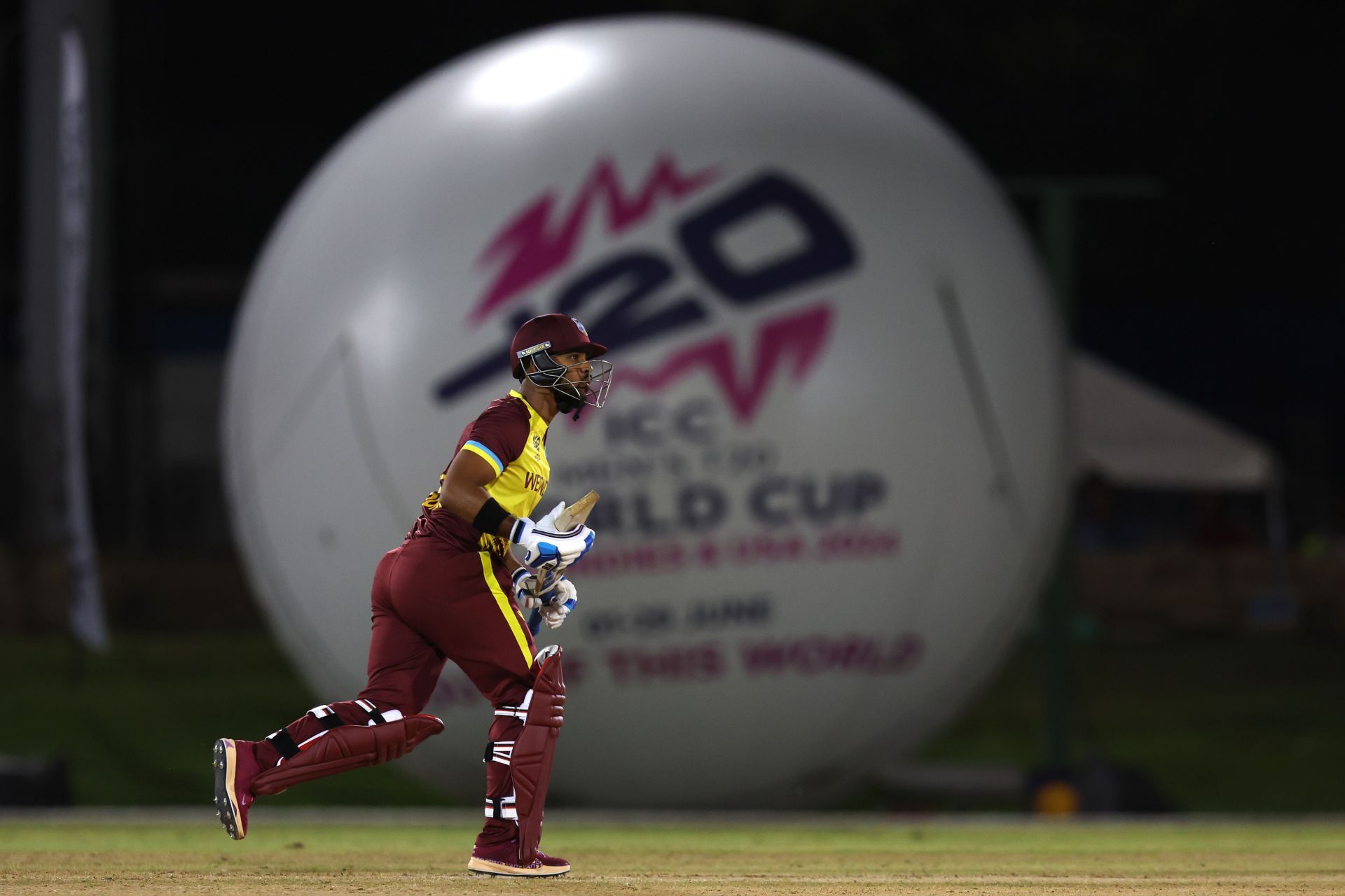 Nicholas Pooran of West Indies runs between the wickets during the ICC Men&#039;s T20 Cricket World Cup West Indies &amp; USA 2024 warm-up match between West Indies and Australia at Queen&#039;s Park Oval on May 30, 2024 in Port of Spain, Trinidad And Tobago. (Photo by Ashley Allen/Getty Images).