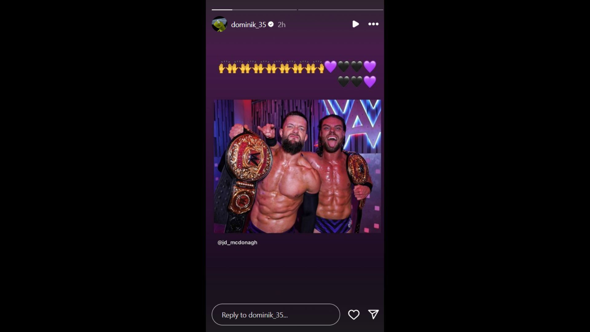 Screenshot of Dominik Mysterio&#039;s Instagram story