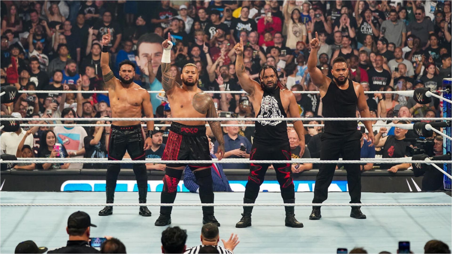 The new Bloodline on WWE SmackDown. (Image source: WWE.com)