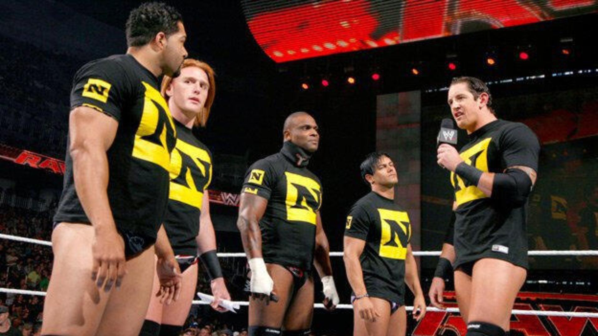 Michael Tarver (center) was an original Nexus member [Image Credit: wwe.com]