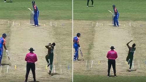 Hardik with middle-stump guard when new at the crease (L) vs Hardik with off-stump guard with a more opened-up stance (P.C.:Hotstar/ICC)