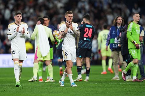 Fede Valverde (left) and Toni Kroos (third left)