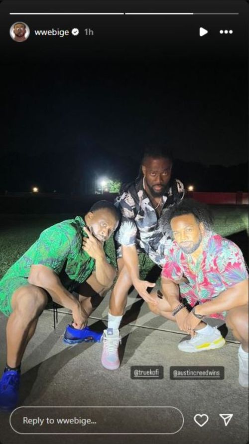 Big E reunited with Kofi Kingston and Xavier Woods (Image Credit: Screengrab from Big E's IG Story)