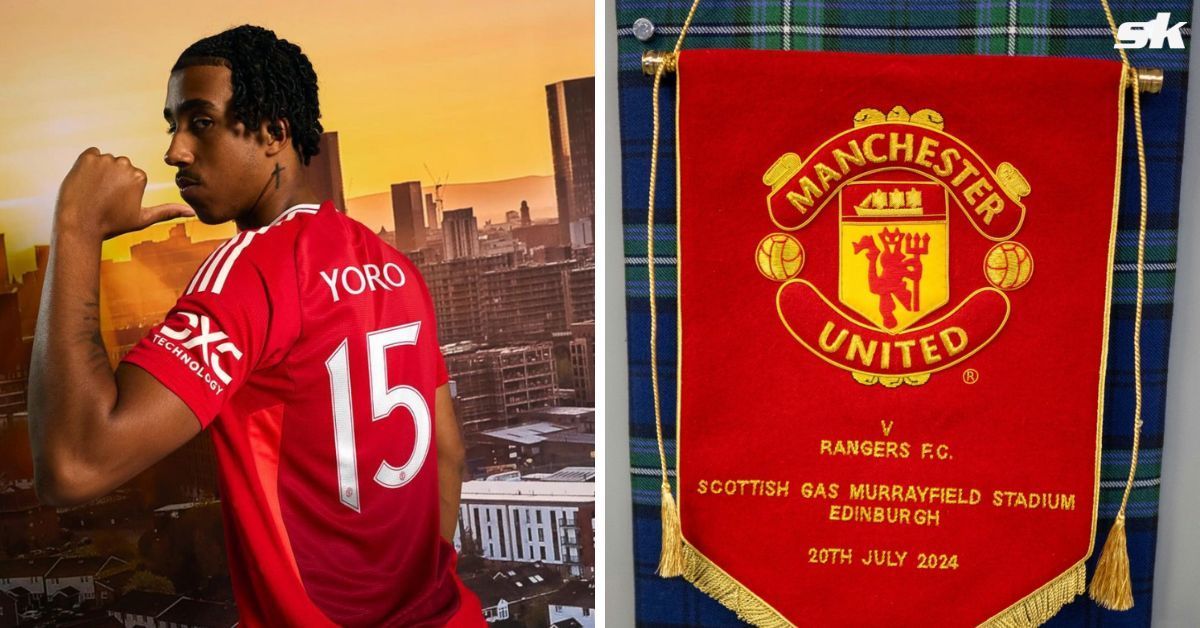 Leny Yoro makes his non-competitive debut against Rangers (Image credit: Manchester United on Instagram).