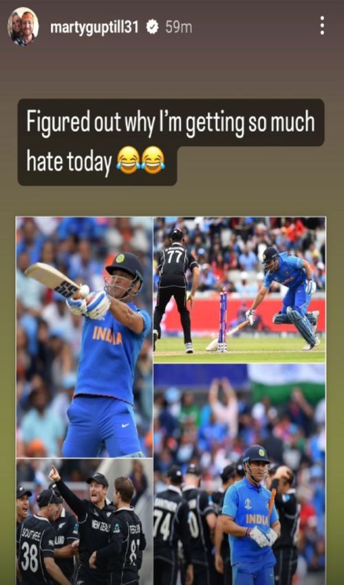 Martin Guptill's Instagram story