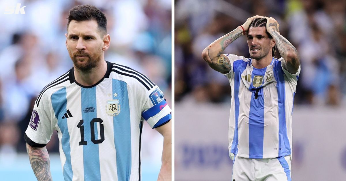 Lionel Messi (left) and Rodrigo De Paul (right) 