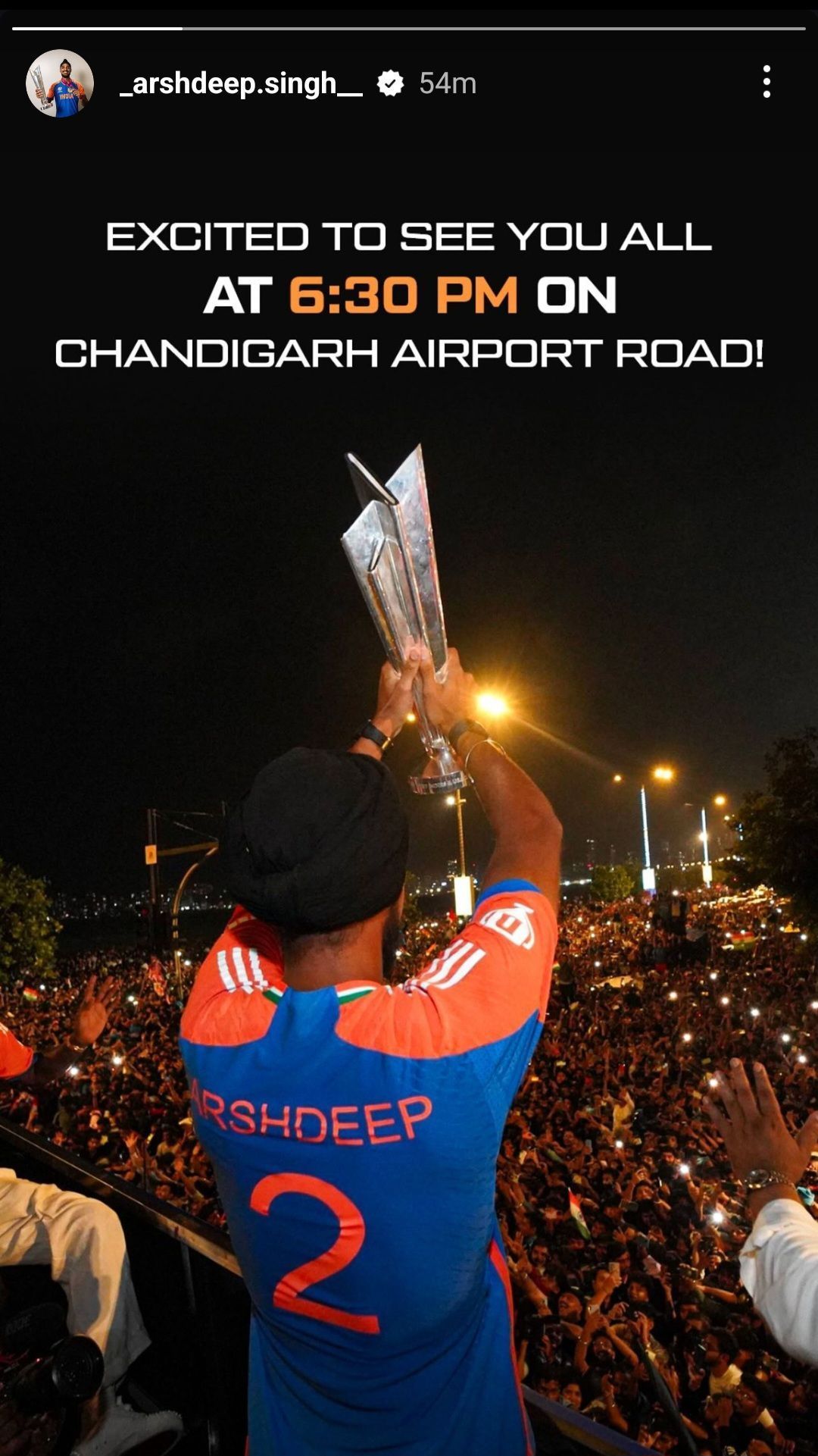 Arshdeep is set to receive a grand welcome in Chandigarh (Image via Instagram/@_arshdeep.singh__)