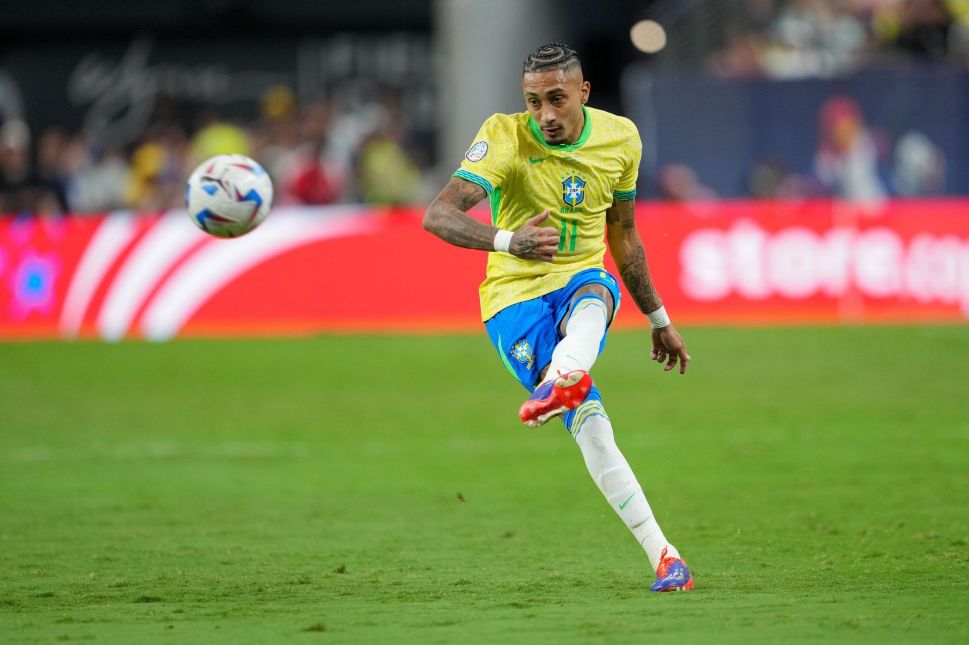 Raphinha in action at Copa America