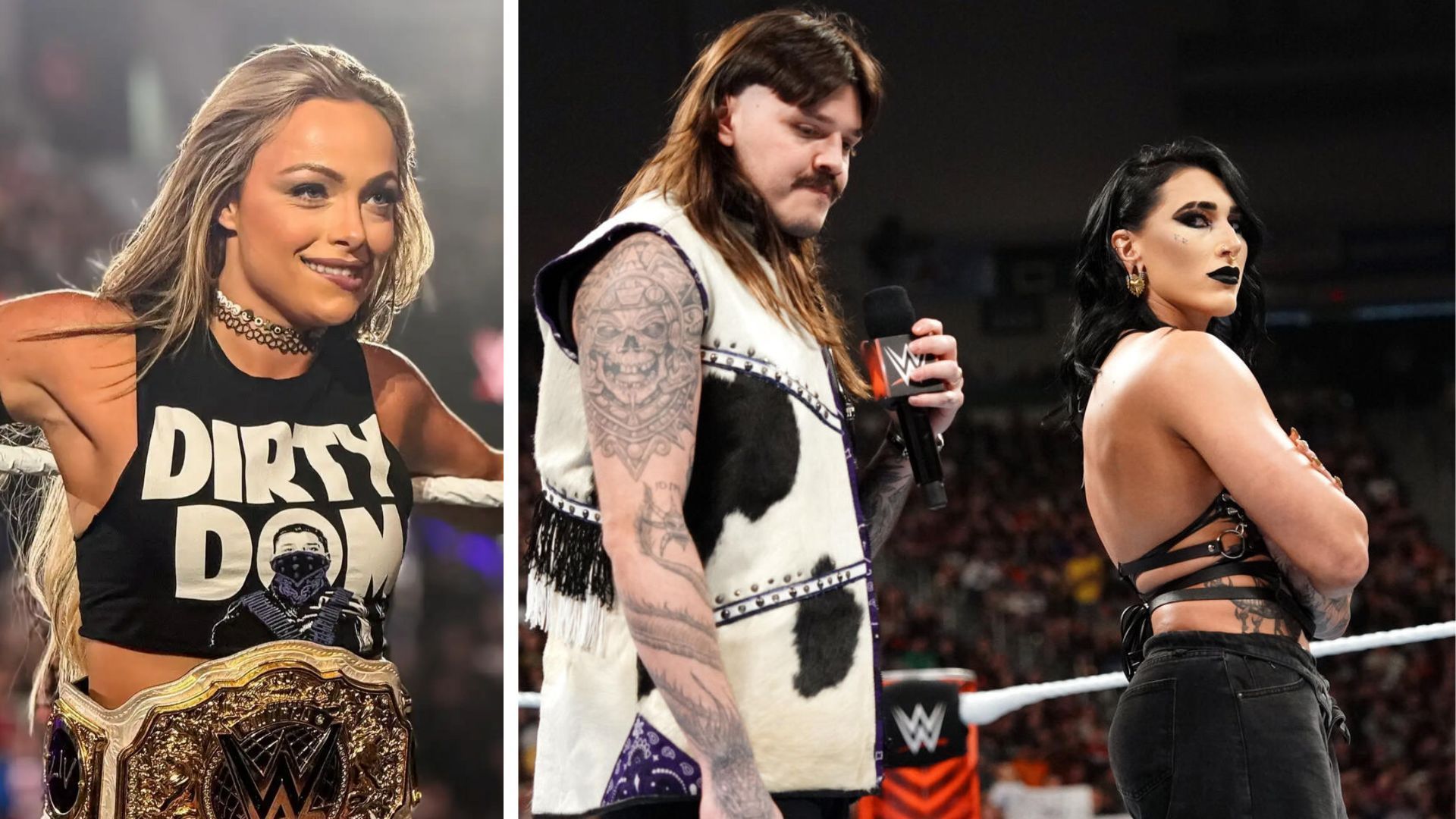 Morgan, Mysterio, and Ripley are involved in a personal rivalry on RAW. [Photos: Liv Morgan on Instagram, WWE.com]