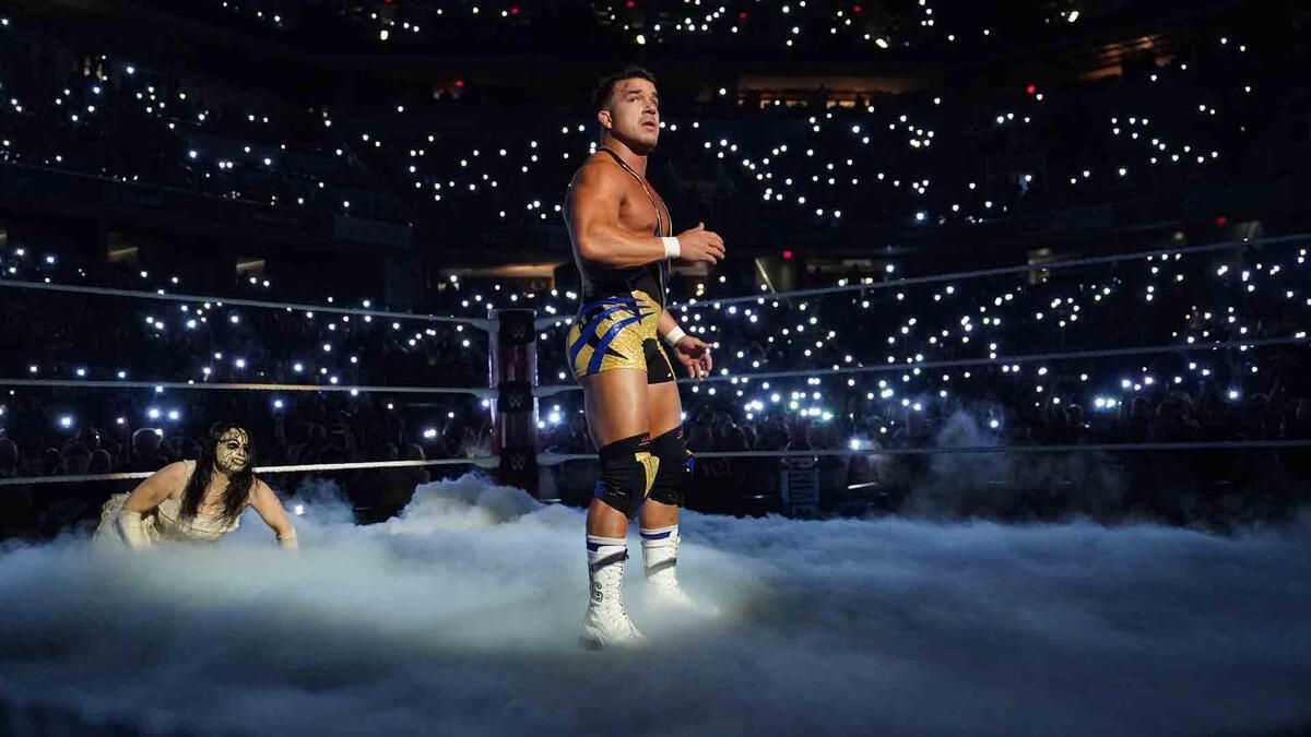 Gable in the ring, unaware of what&#039;s next (Credit: WWE.com)