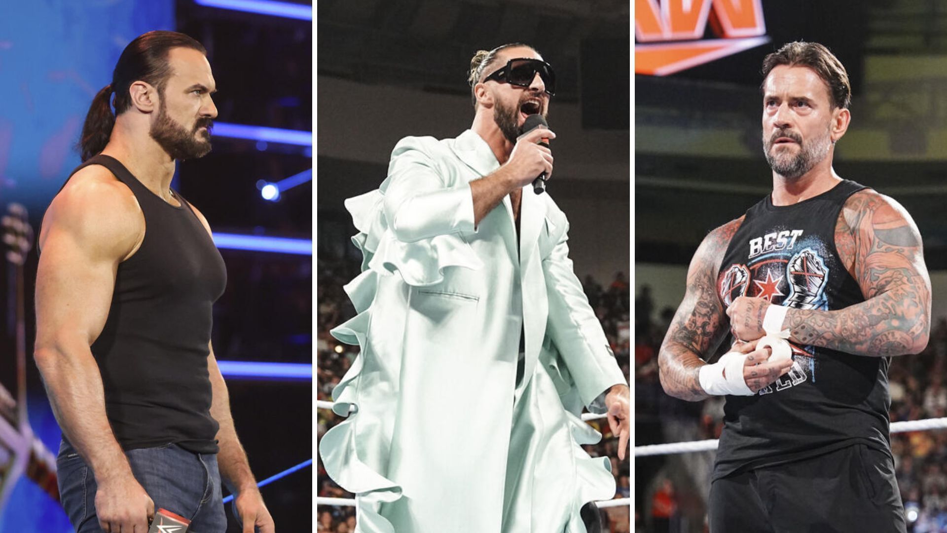 Drew McIntyre, Seth Rollins, and CM Punk