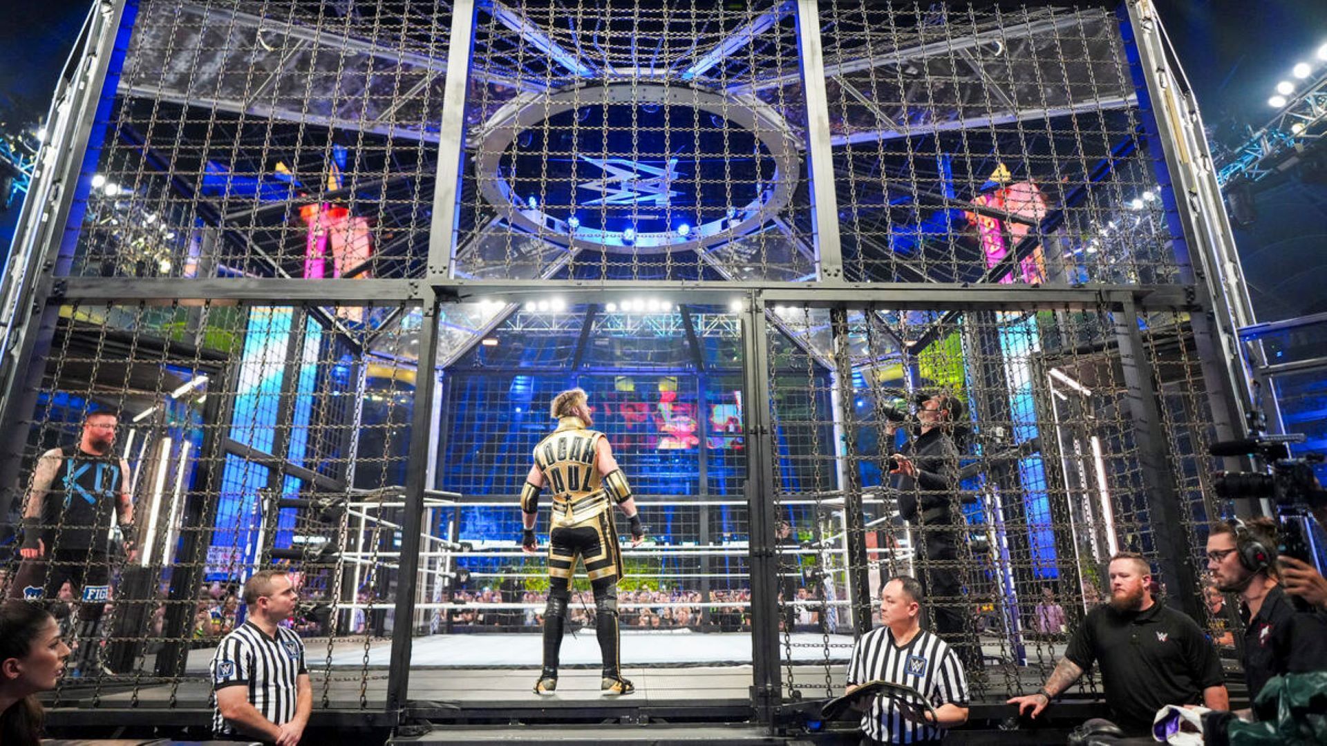 Logan Paul and LA Knight aren't strangers to cage matches after competing in this year's Elimination Chamber match. (Image credit: WWE.com)