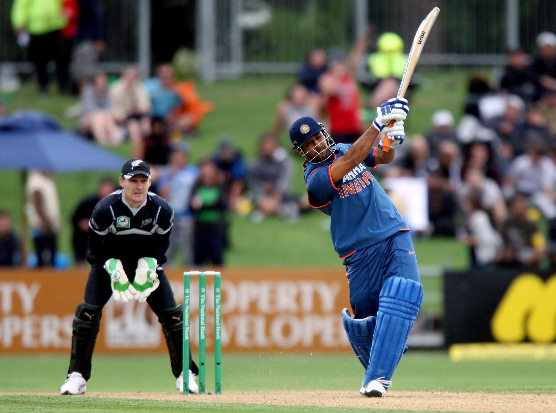 The right-handed batter in action against New Zealand in Napier in March 2009 (Image Credit: Getty Images)