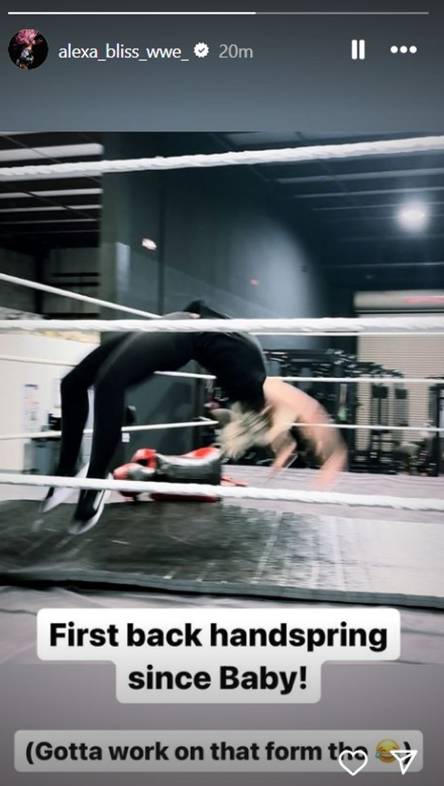 Bliss is back in the ring ahead of her return [Photo credit: Alexa Bliss&#039; Instagram story]