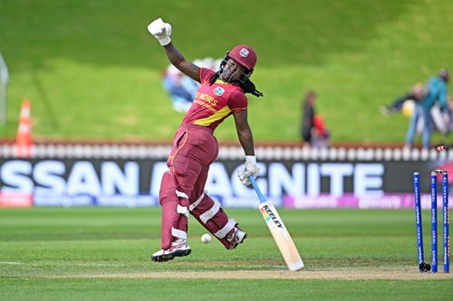 Deandra Dottin while batting. (Credits: Getty)