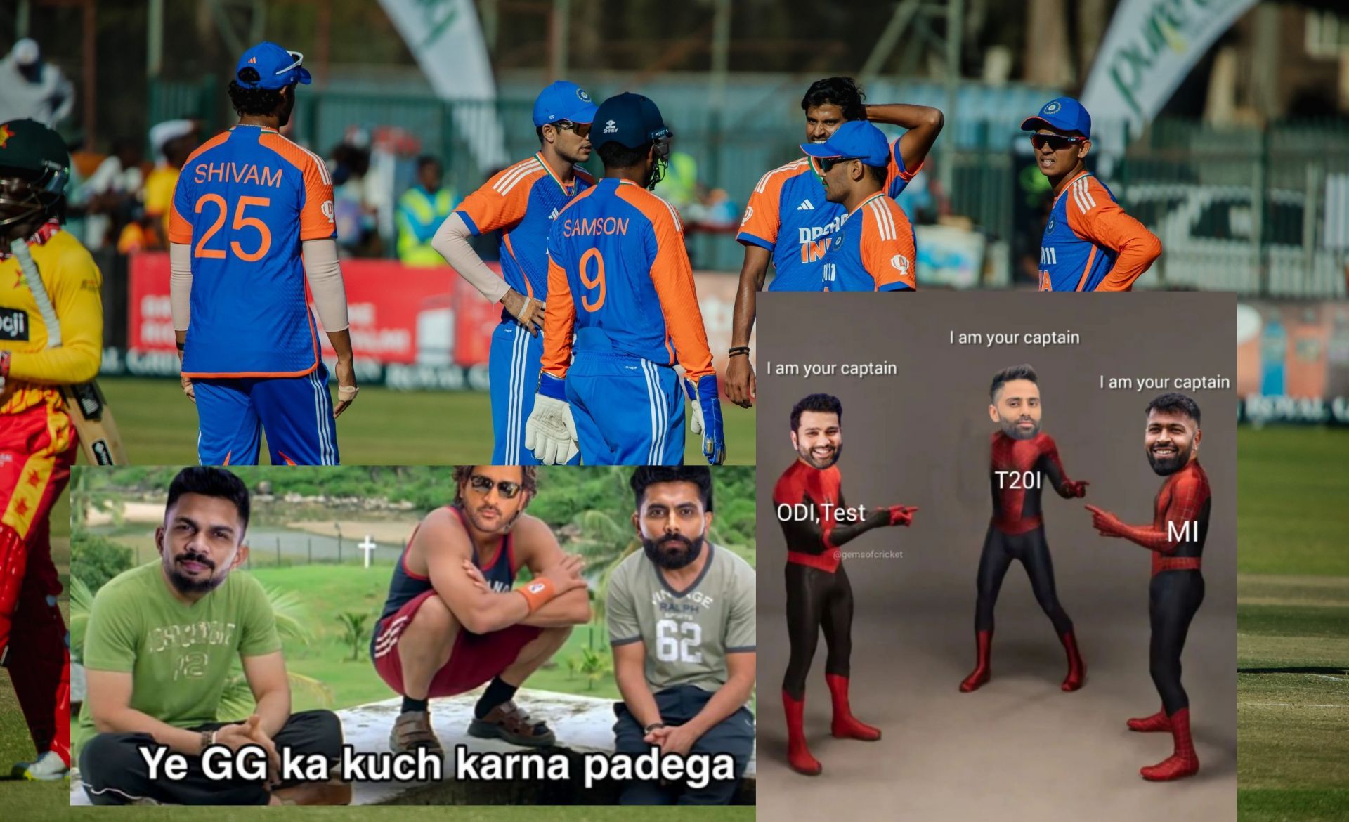 Fans share memes after BCCI announces India squad for upcoming series. (Image: BCCI, @GaurangBhardwa1/X, gemsofcricket/Instagram)