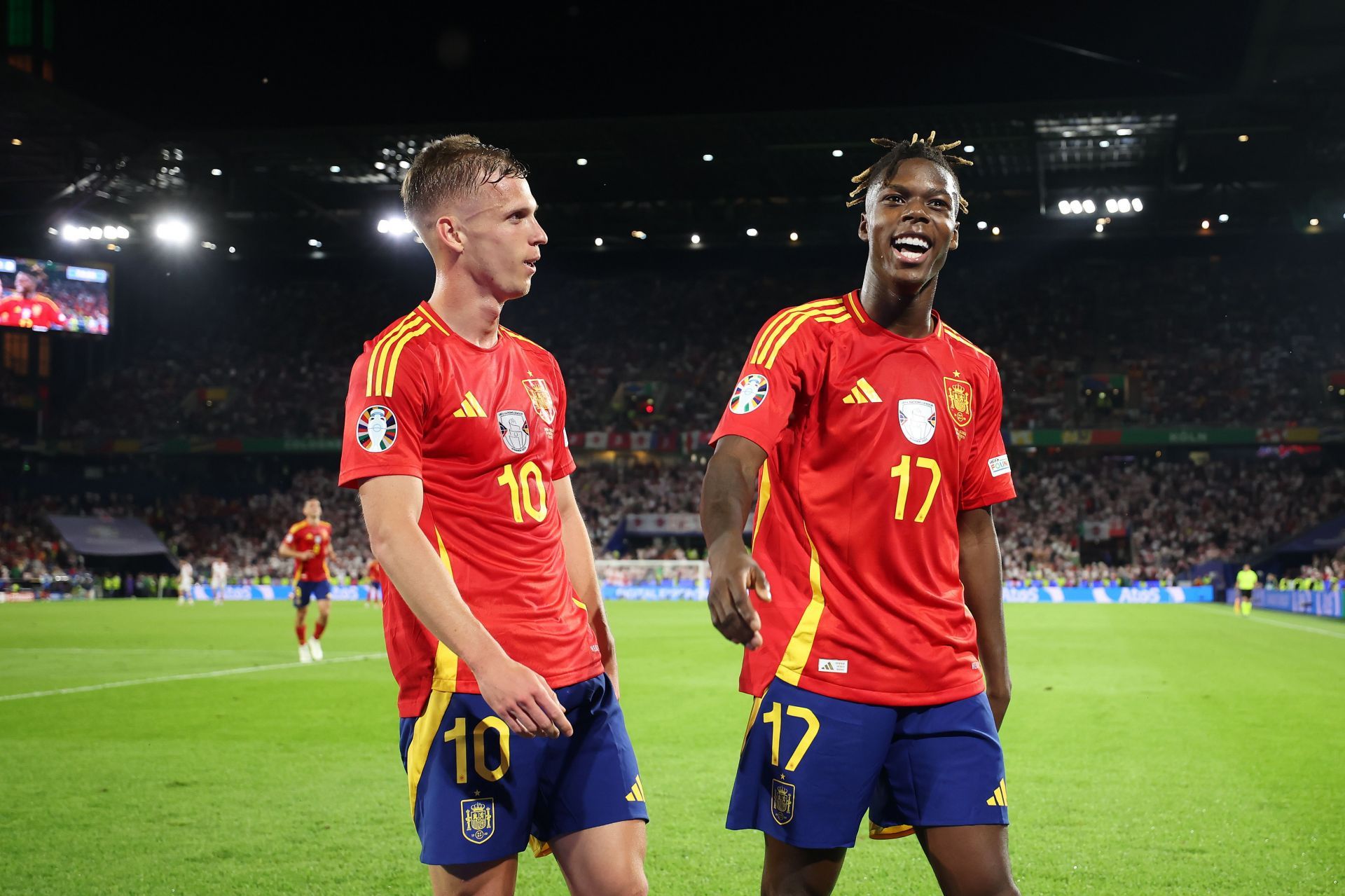 Dani Olmo (left) is another of Spain&#039;s Euro 2024 on the Premier League giants&#039; radar.