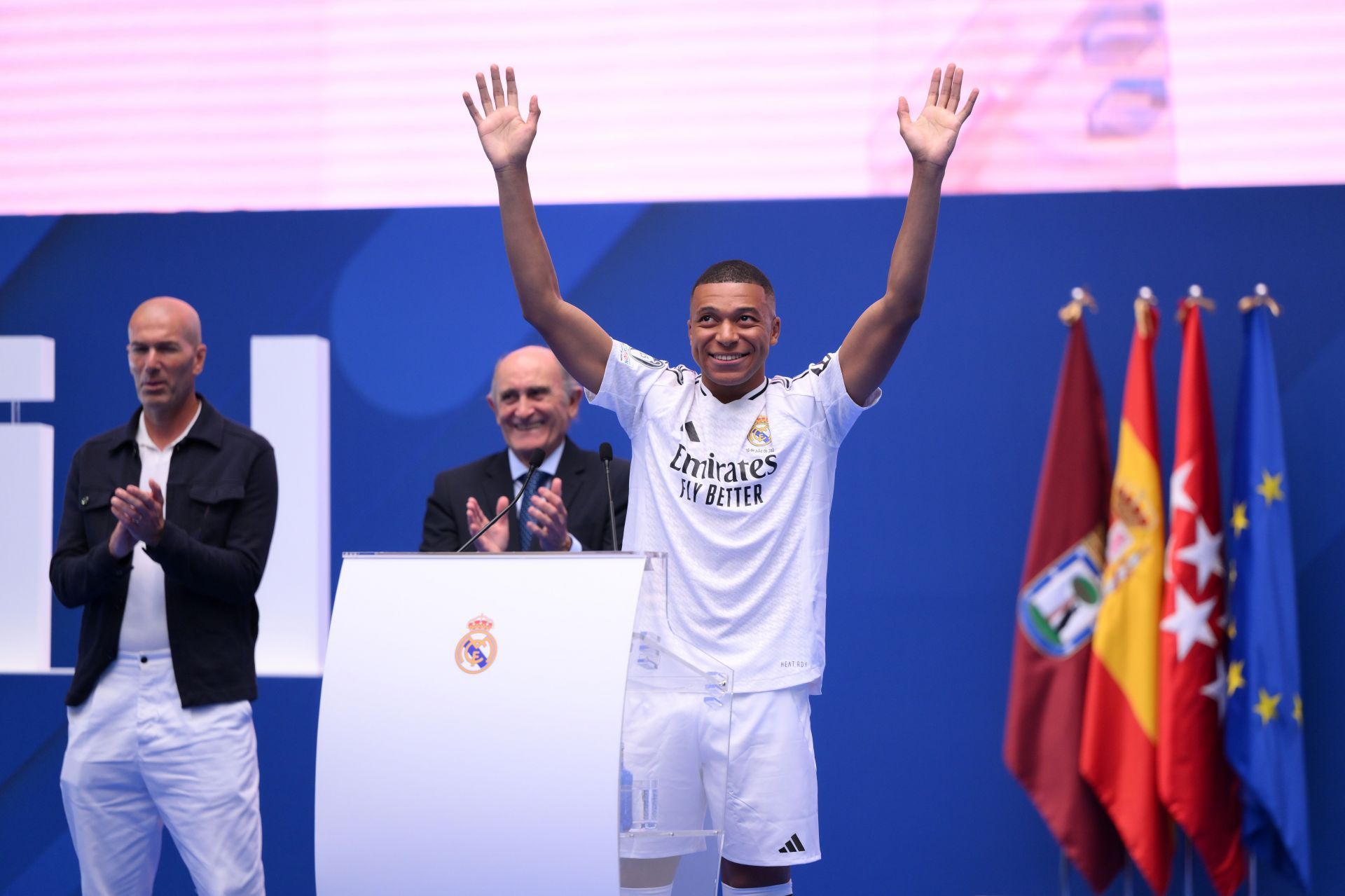 Kylian Mbappe was unveiled at the Bernabeu.