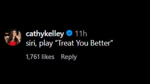 Screenshot of Cathy Kelley's comment on Rhea Ripley's Instagram post. [Image credits: Rhea's official Instagram handle]