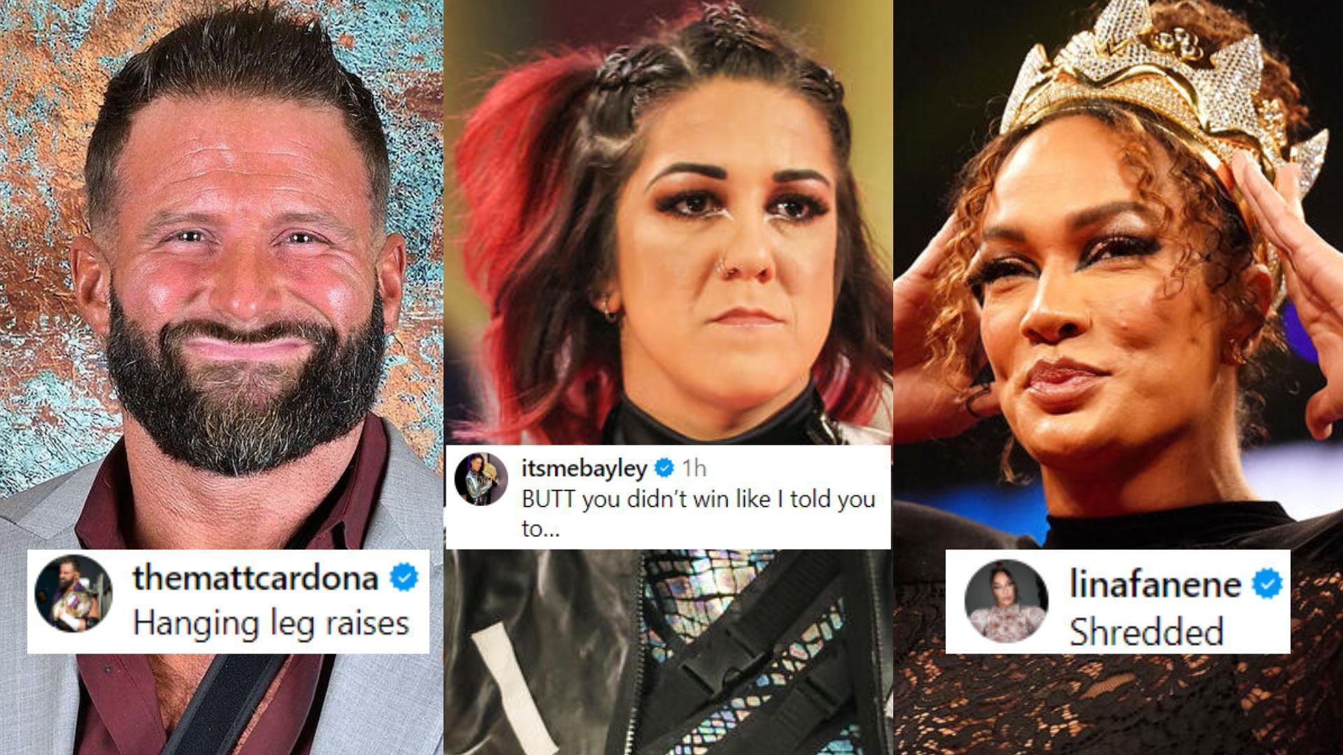 WWE Superstars react as Chad Gable breaks silence [Image credit: Matt Cardona&#039;s Instagram and WWE.com, Screengrab from Gable post&#039;s comments section]