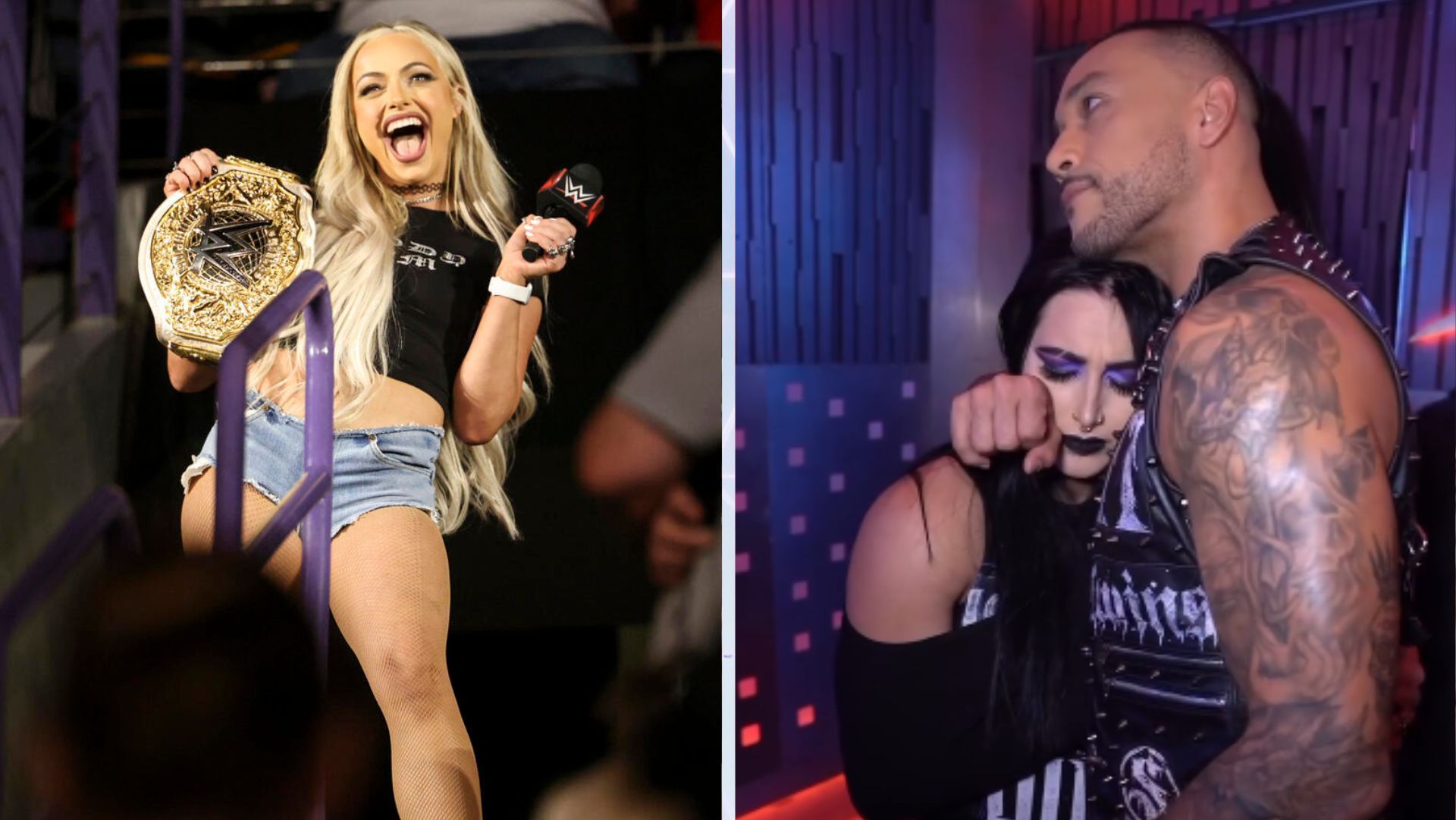 Rhea Ripley will face Liv Morgan at SummerSlam 2024. [Images Source: WWE.com and Damian Priest